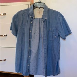 Vans short sleeve blue button up